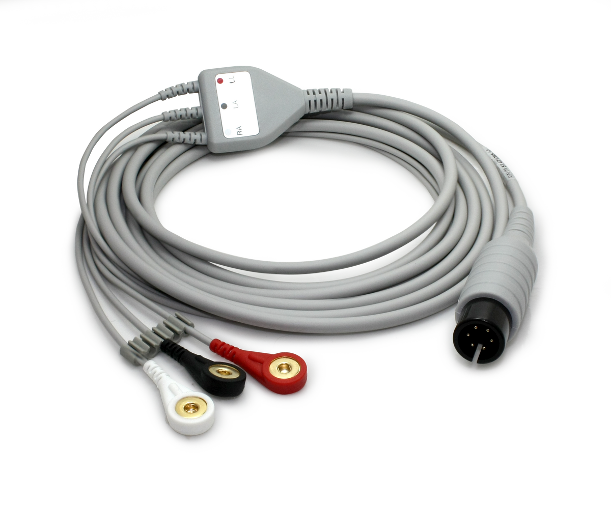 Edan 3-lead snap ECG cable, defib-proof, AHA 01.57.471095-11