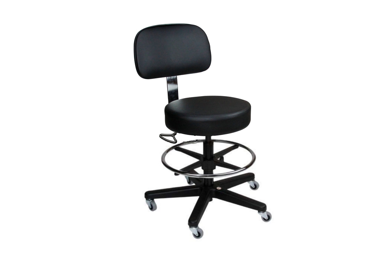 Blickman 1212BLK Deluxe Exam Stool with black base