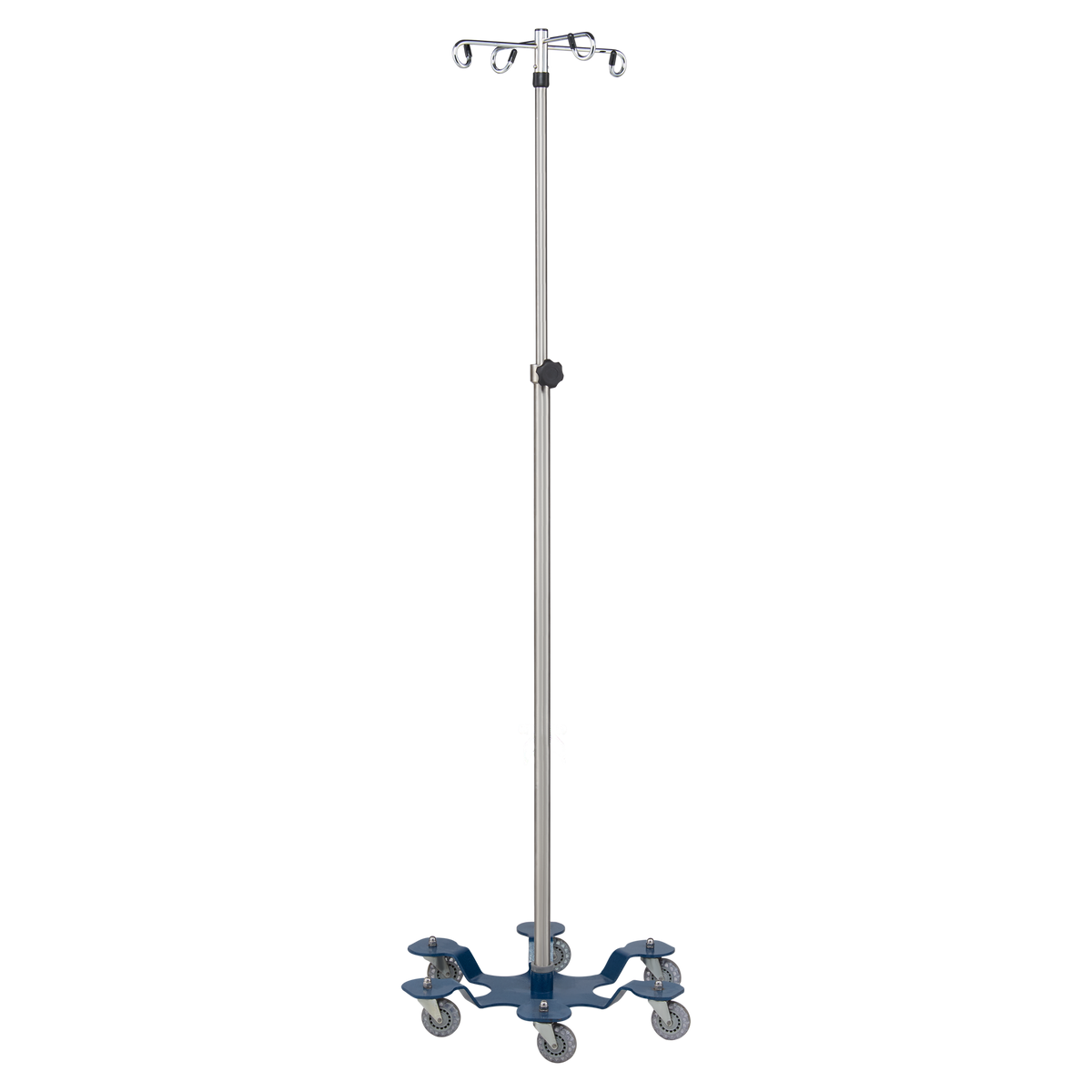 Blickman 1370-4 six-leg IV stand with powder-coated base