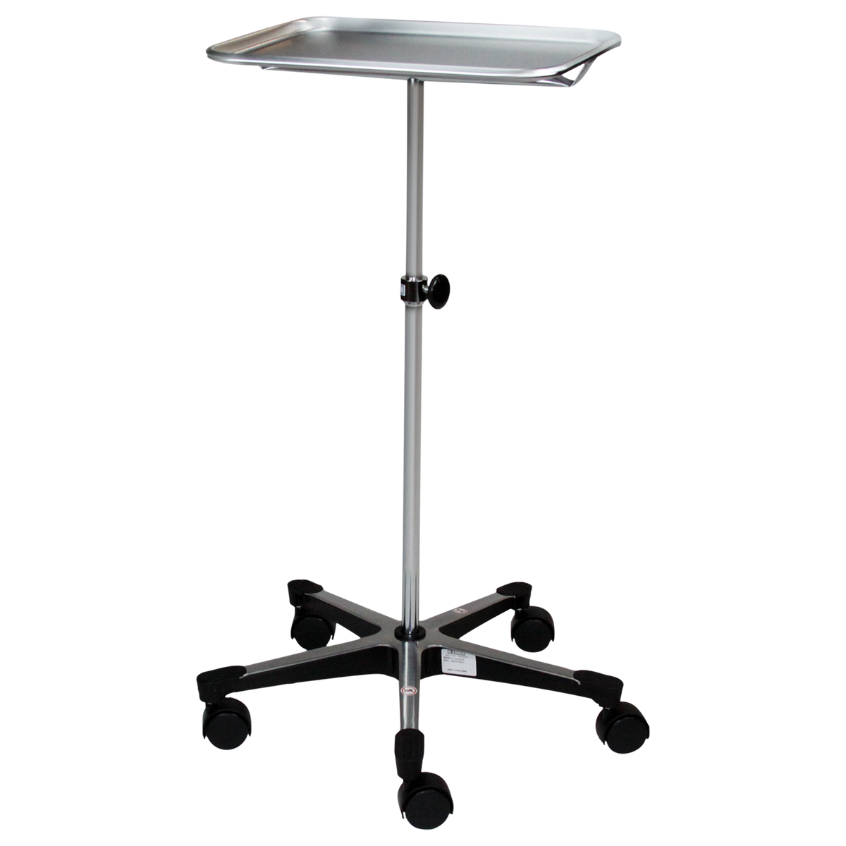 Blickman 1501 middle pole chrome instrument stand with five-leg base