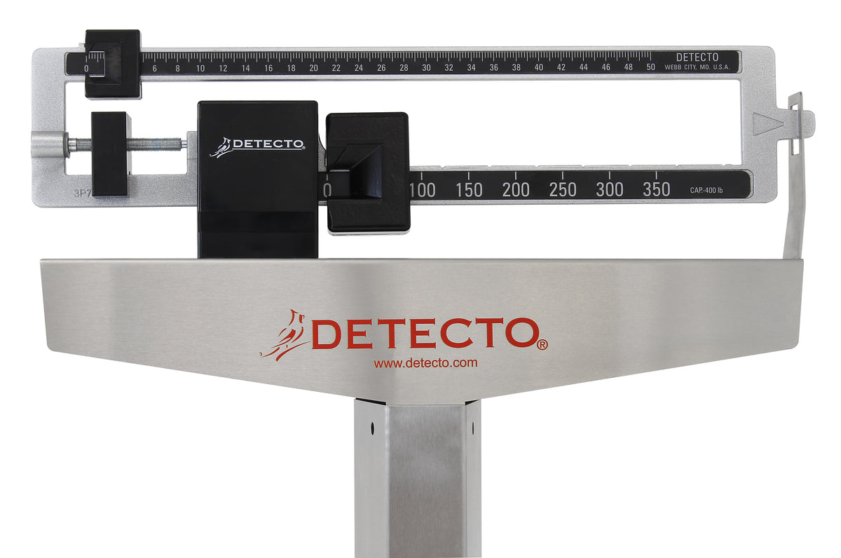 Detecto 439S Stainless Steel Physician's Beam Scale with Height Rod - view 4