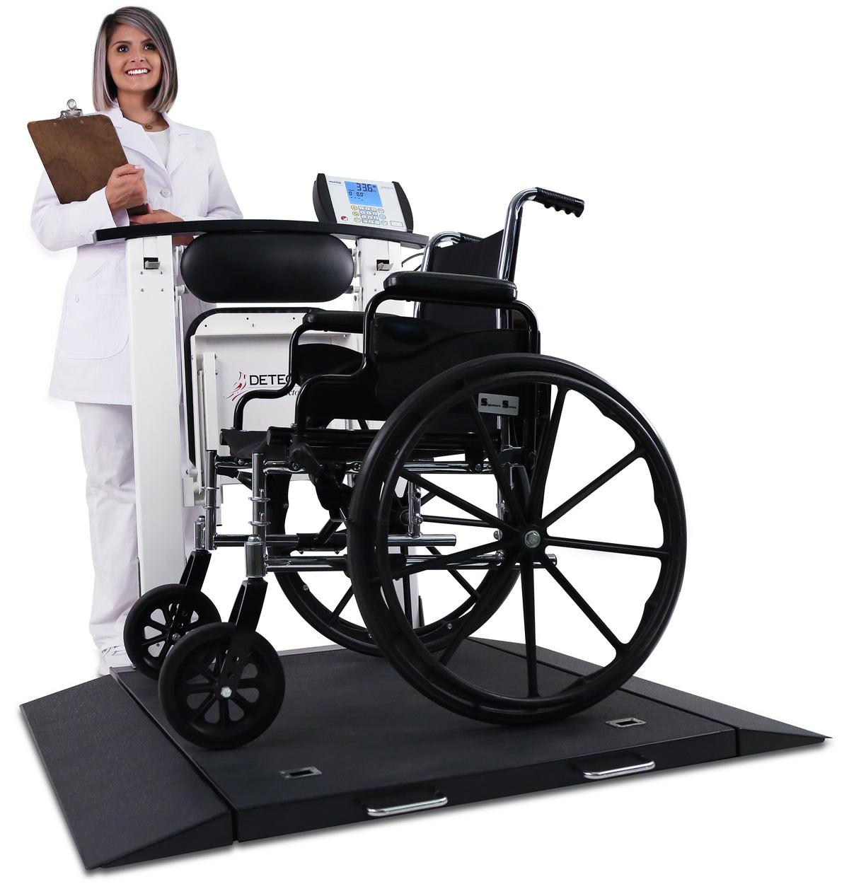 Detecto 6570 Portable Wheelchair Scale with Folding Column & Seat - view 3