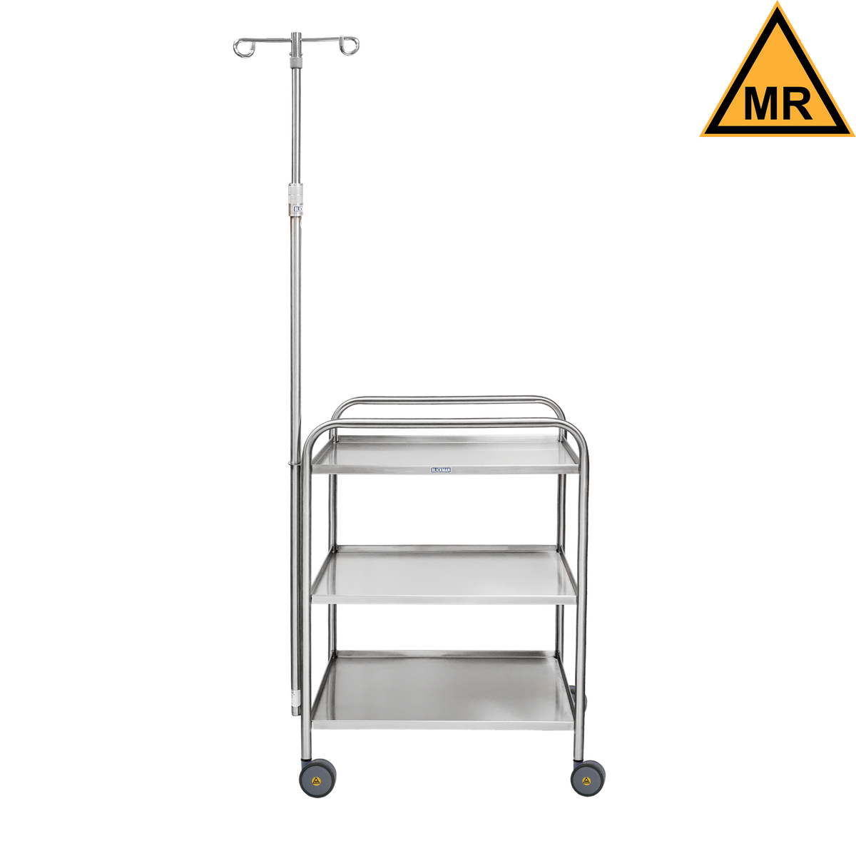 Blickman 7535SS-IV-MR MR Conditional utility cart with IV pole
