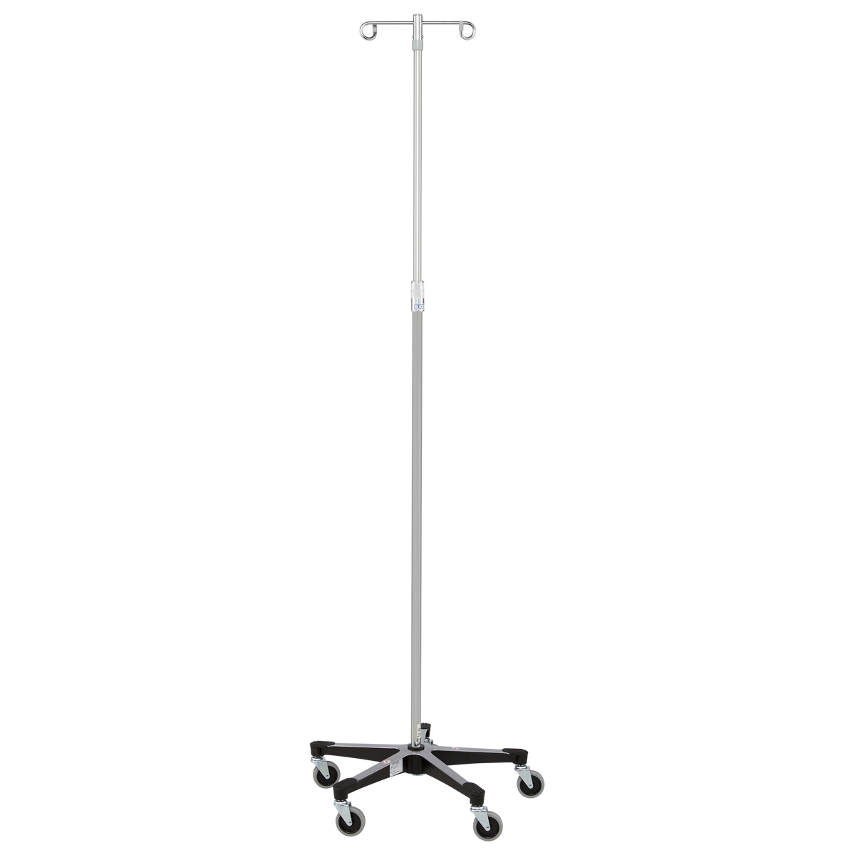 Blickman 7792SS stainless steel IV stand, 5-leg base