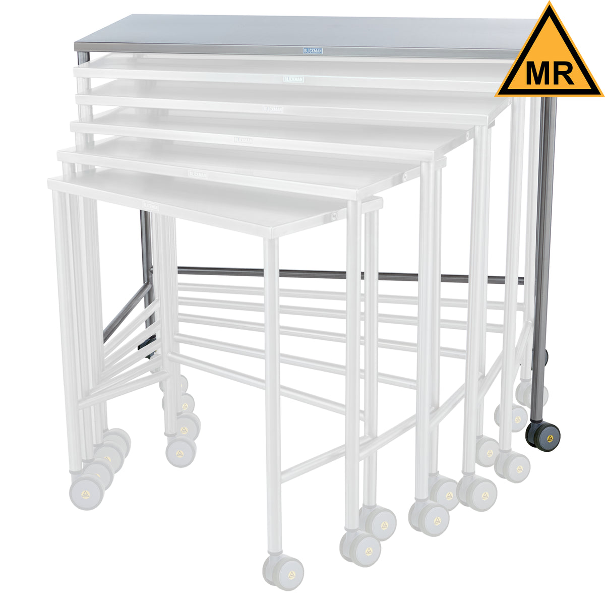 Blickman Nested Stainless Steel Instrument Tables (7821-7827 7822MR