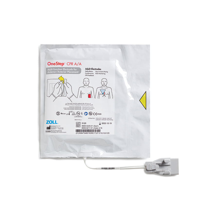 ZOLL OneStep CPR Resuscitation Electrodes – Anterior-Anterior (AA), 8/Case (8900-0217-01)