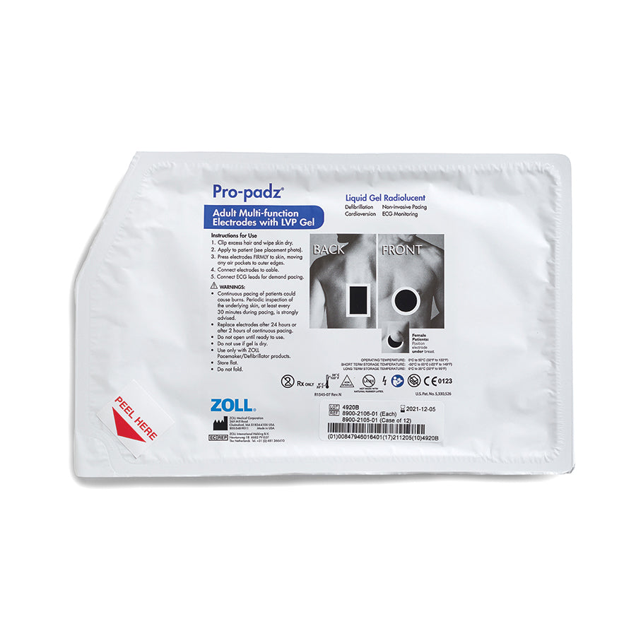 ZOLL Pro-padz Radiolucent Liquid Gel Multi-Function Electrodes (8900-2105-01)