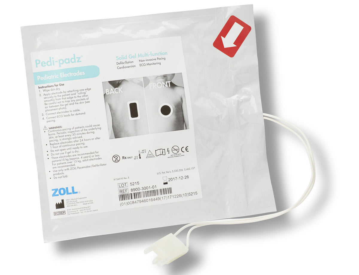 ZOLL Pedi-padz Solid Gel Multi-Function Electrodes, 6/Case (8900-3000-01)