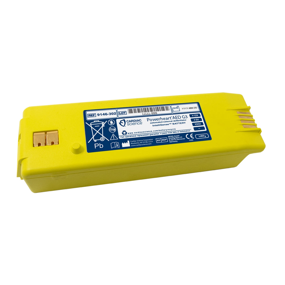 ZOLL Powerheart G3 IntelliSense Lithium Battery, Yellow – Models 9300A/E, 9390A/E (9146-302)