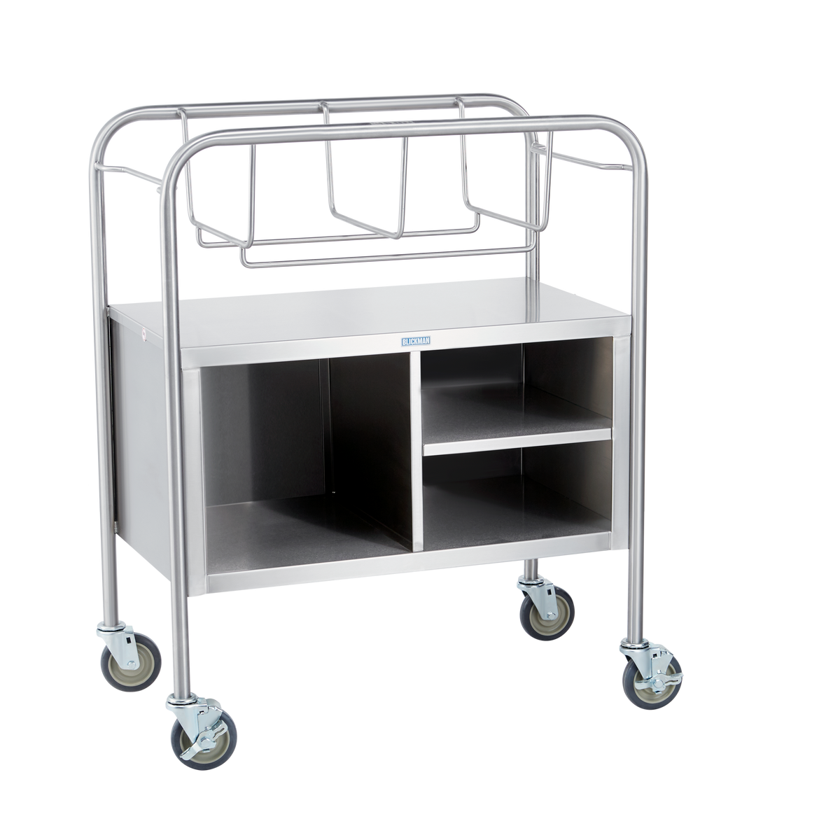 Blickman 8049SS bassinet stand with open cabinet