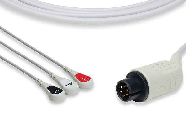 Cables & Sensors AAMI Compatible Direct-Connect ECG Cable - 3 Leads Snap