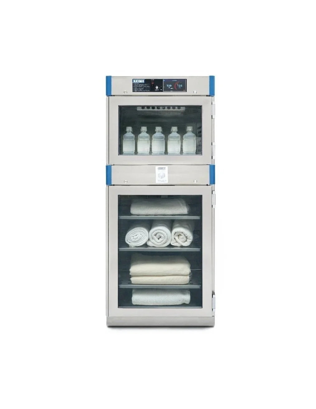 Blickman dual chamber freestanding blanket and fluid warming cabinet