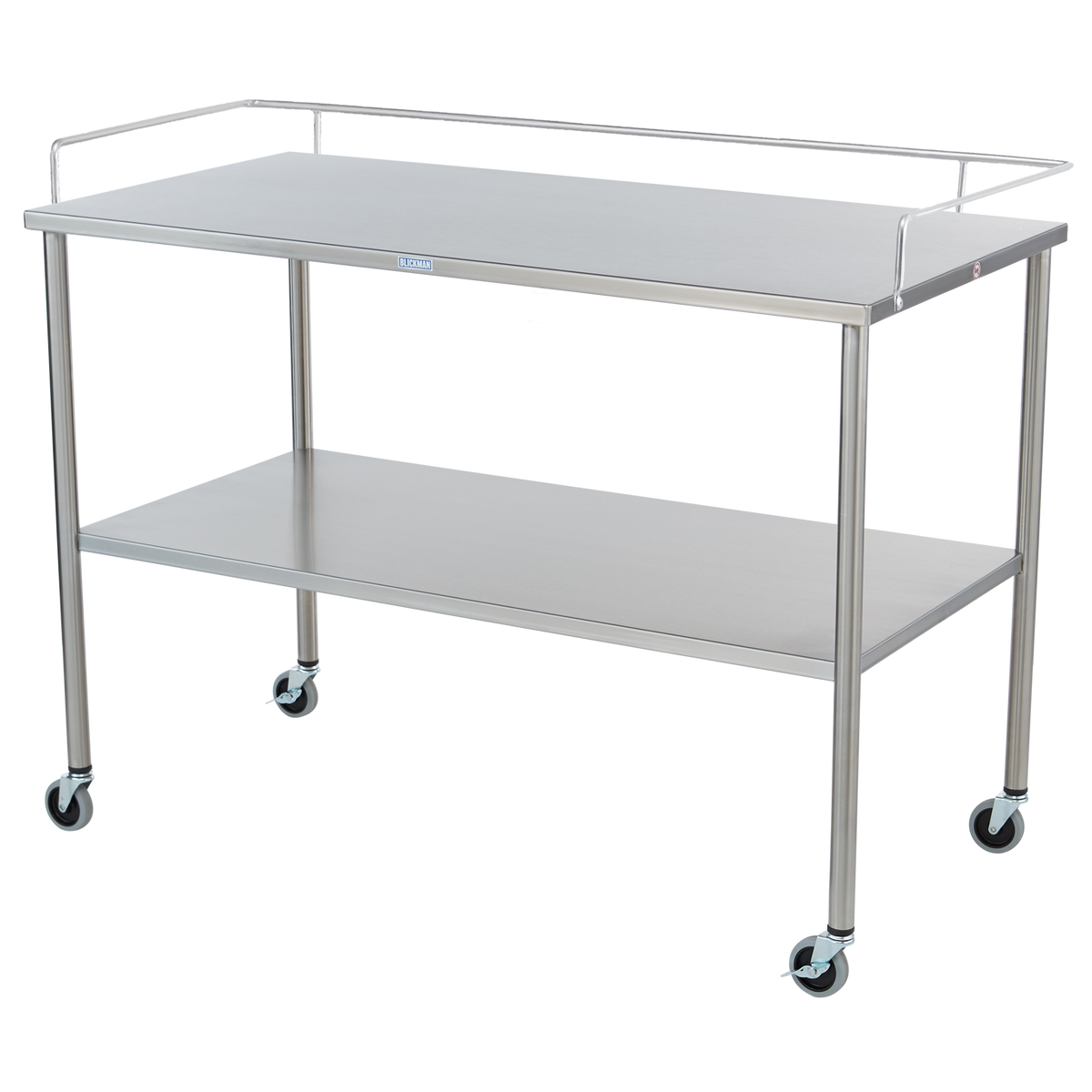 Blickman Howard instrument table with optional three-sided guardrails