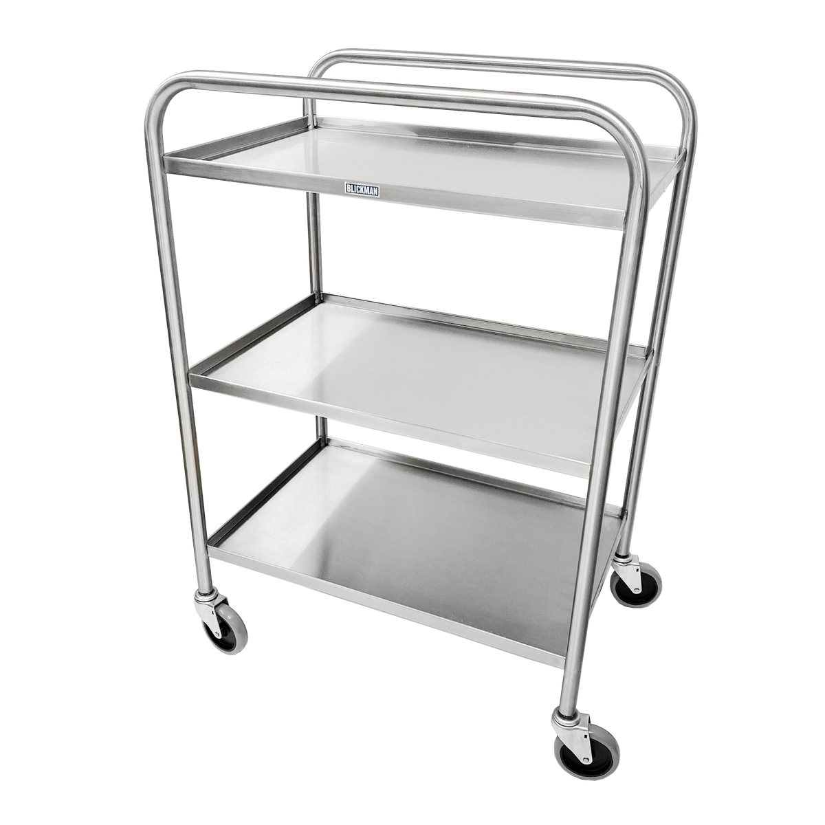 Blickman 7535SS stainless utility cart, three shelves