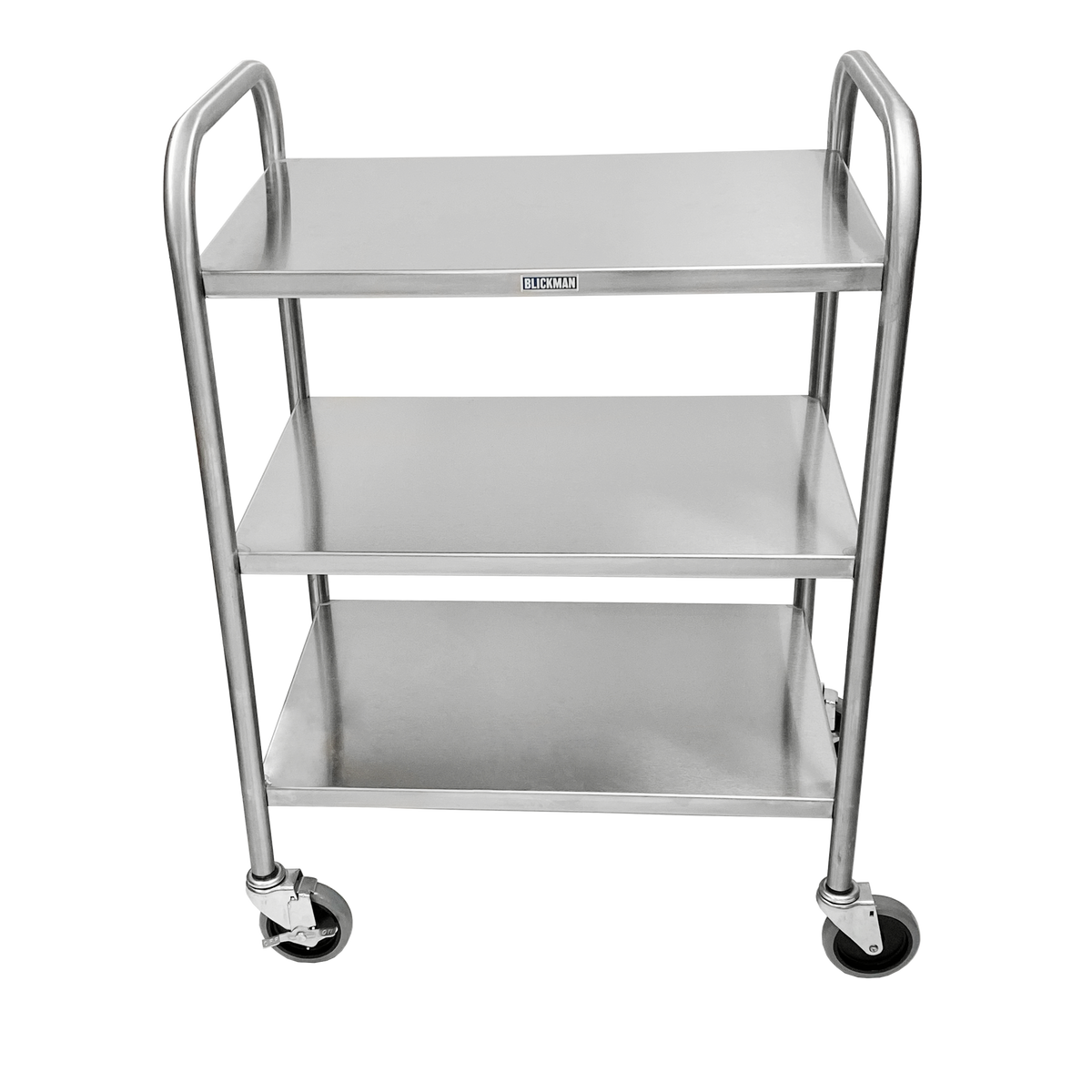 Blickman 7536SS medium-duty stainless steel utility cart with end rails
