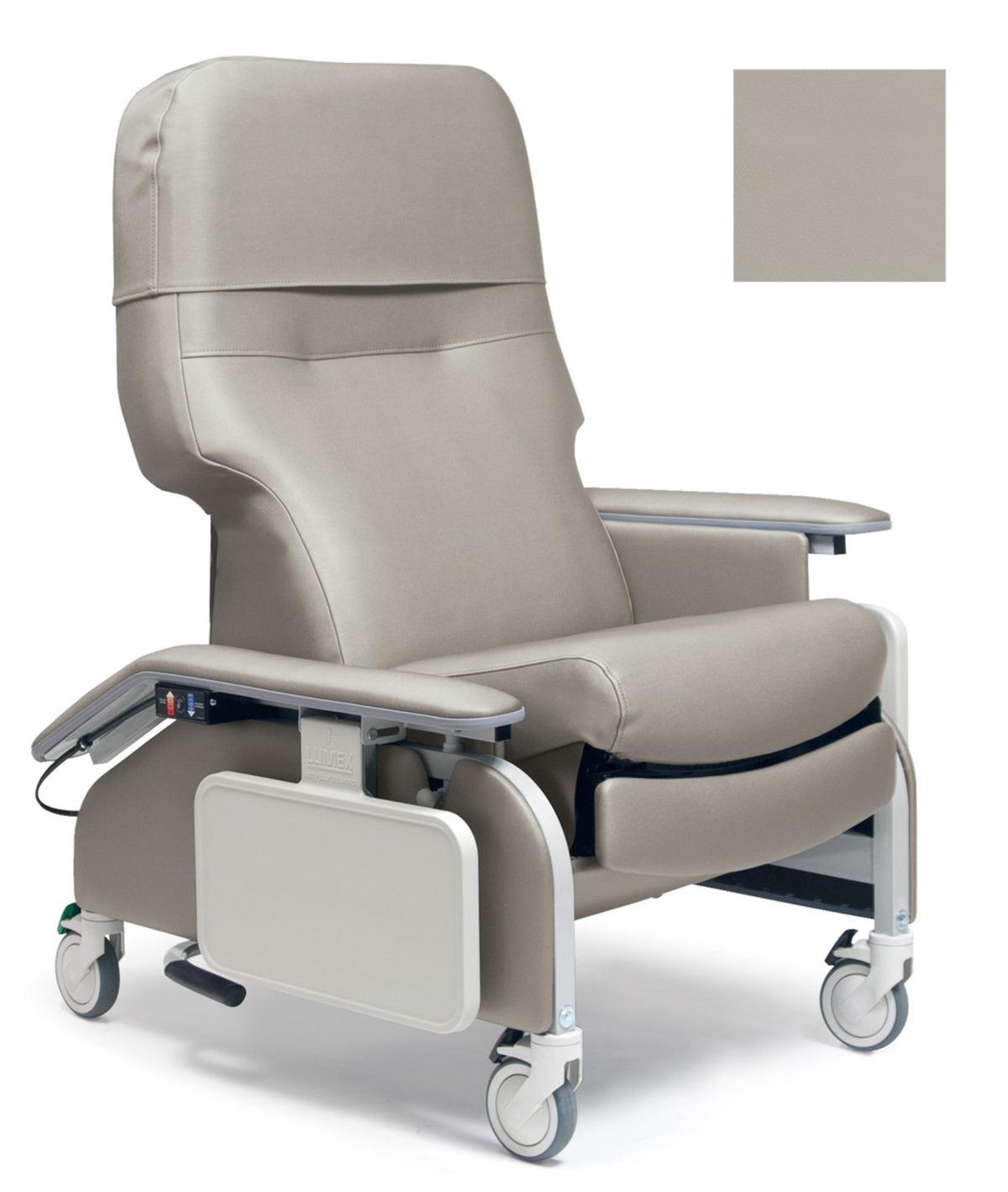 Lumex 566DG Deluxe Clinical Care Recliner with Drop Arms in Concrete