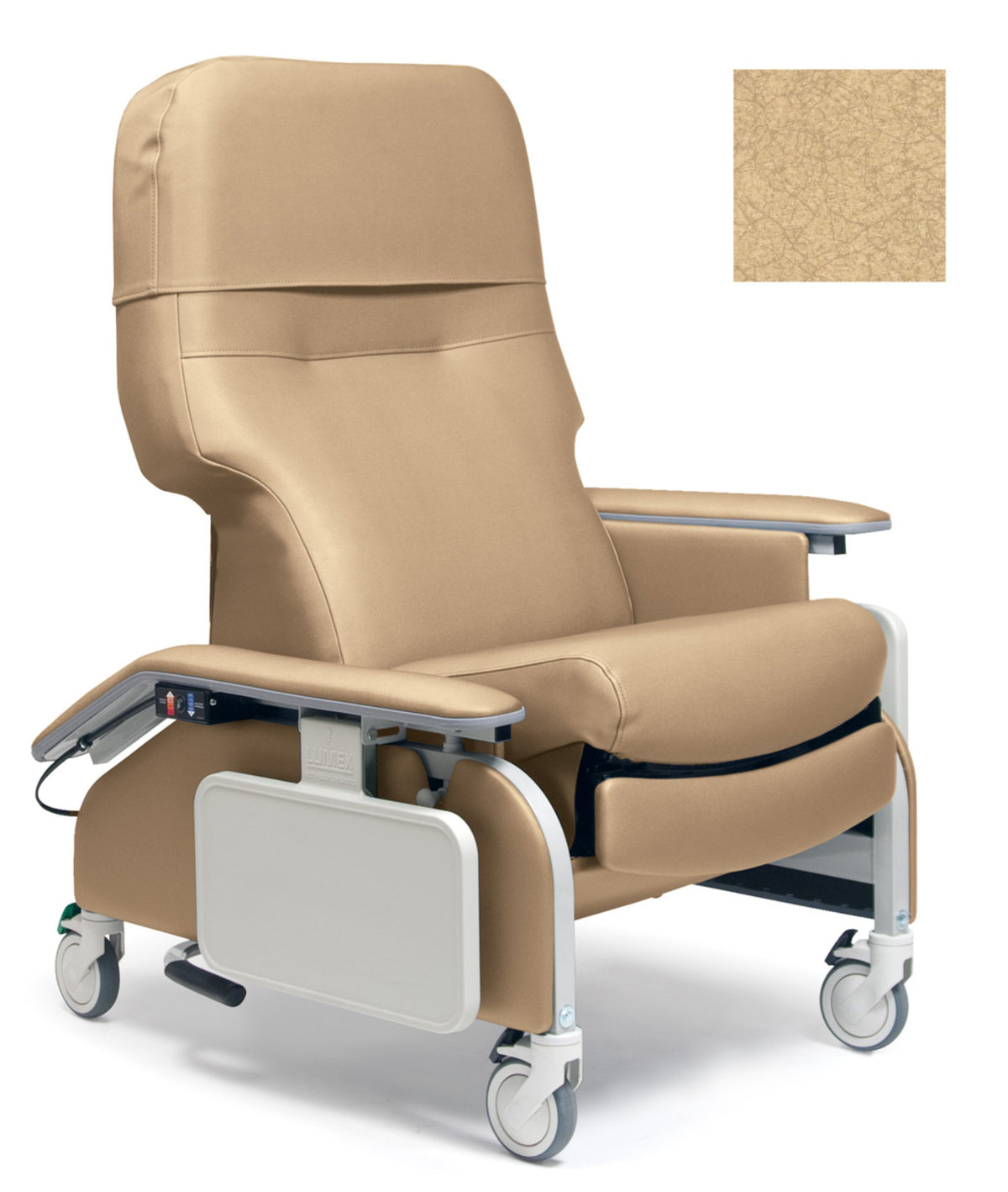Lumex 566DG Deluxe Clinical Care Recliner with Drop Arms in Gypsum