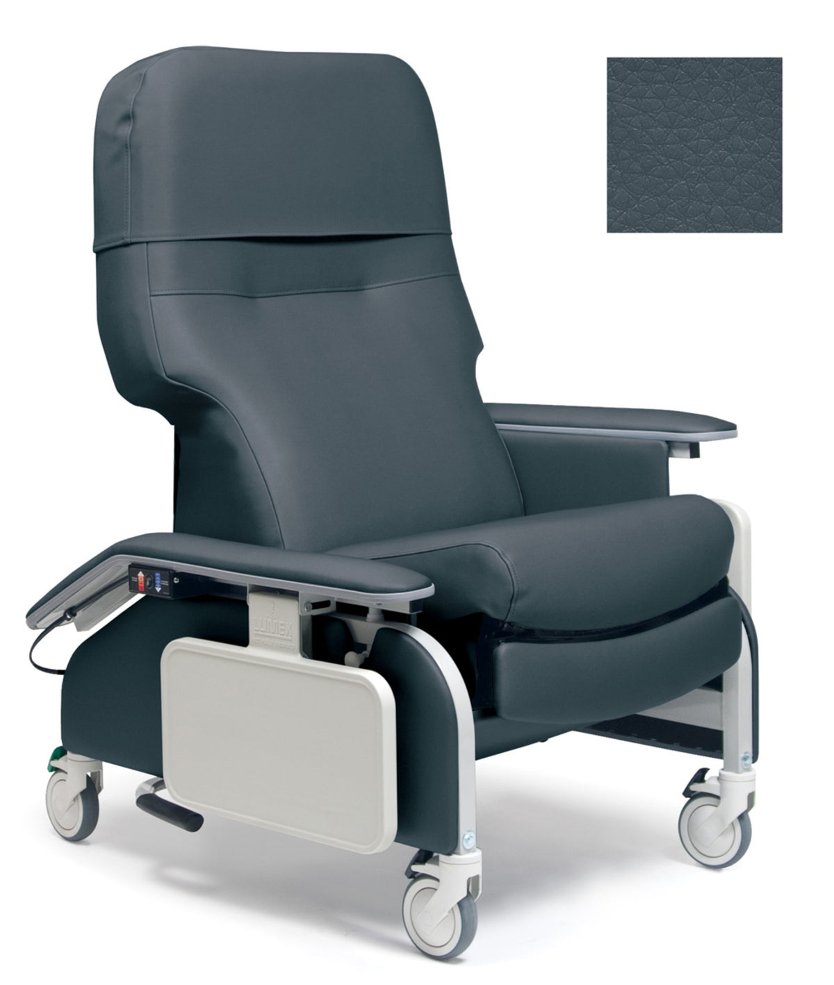 Lumex 566DG Deluxe Clinical Care Recliner with Drop Arms in Indigo