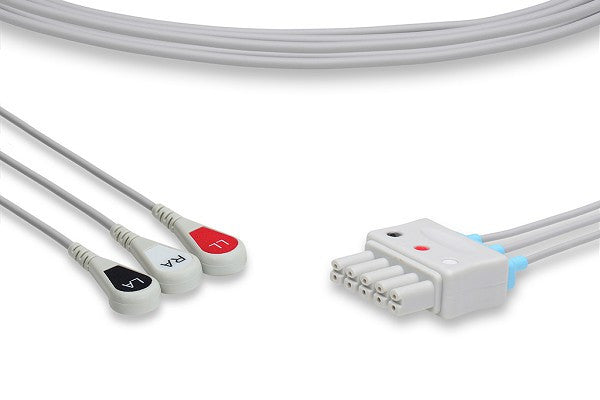 Cables & Sensors Mindray > Datascope Compatible ECG Leadwire - 0012-00-1261-07 (3-Leads Snap)