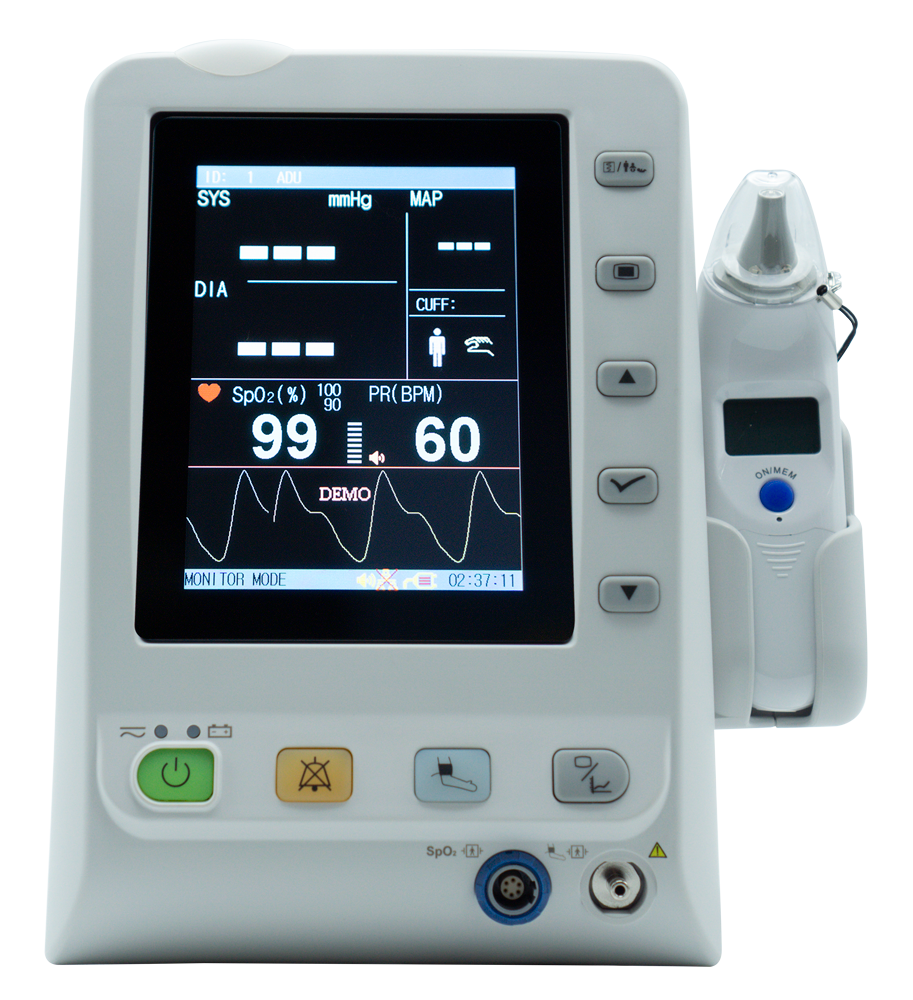 Edan M3 vital signs monitor with tympanic thermometer