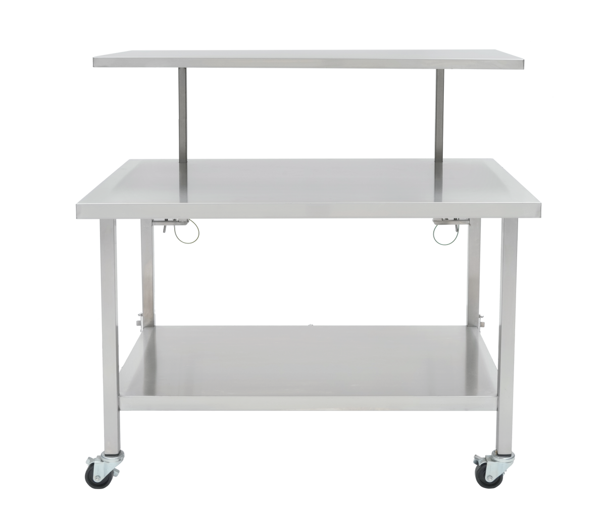 Blickman BT manual back table with overshelf
