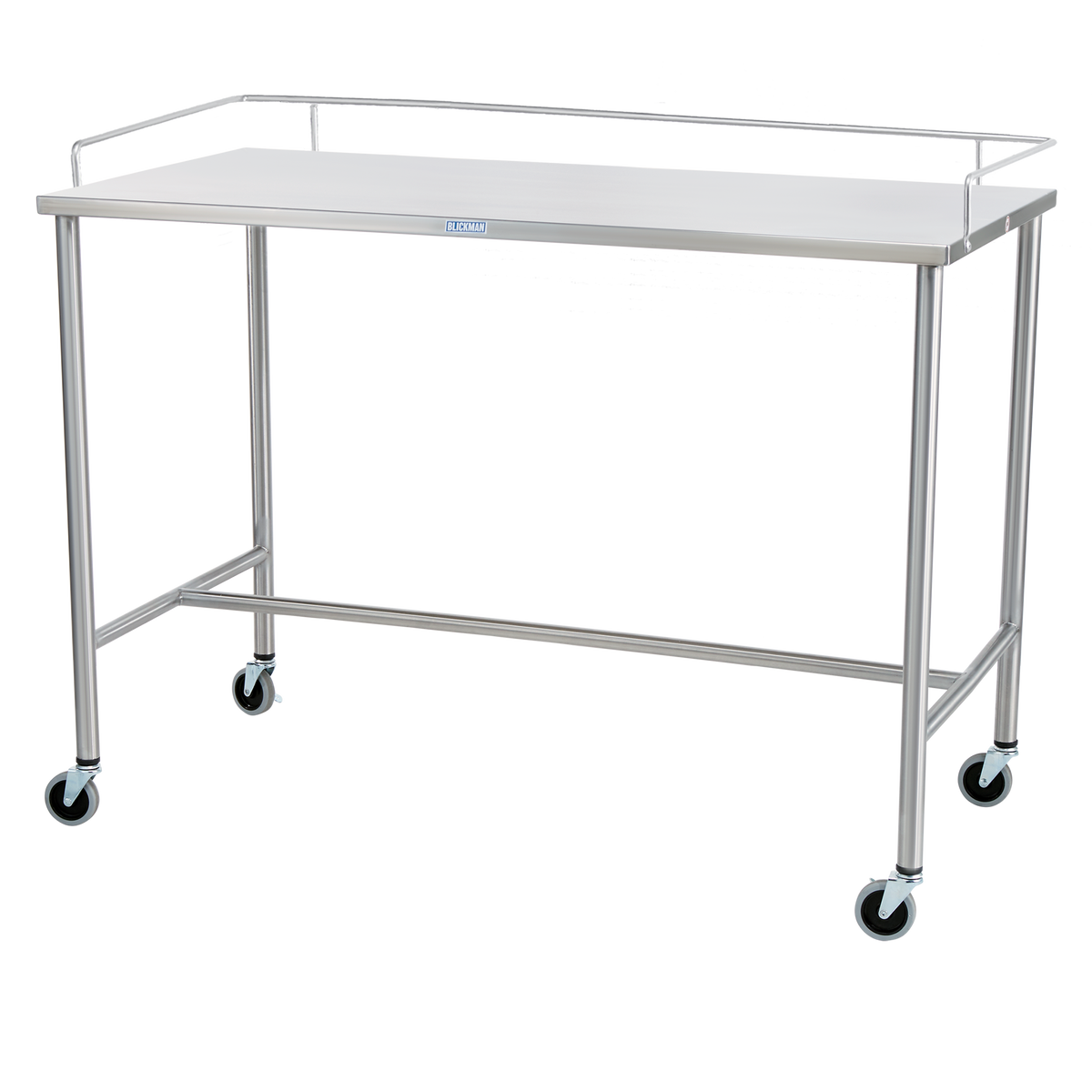 Blickman Sawyer instrument table with optional three-sided guardrails