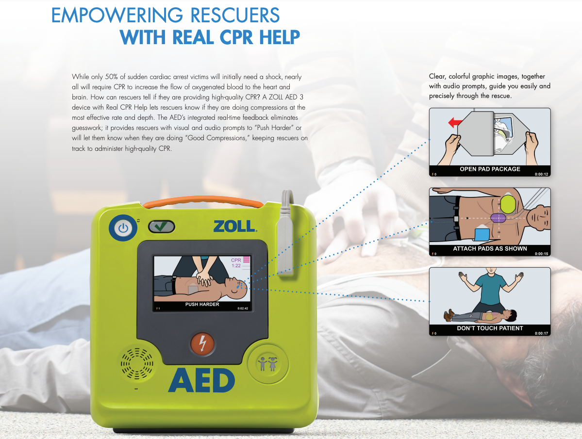 ZOLL AED 3 Fully Automatic Defibrillator Package (Part Number: 8511-001102-01)