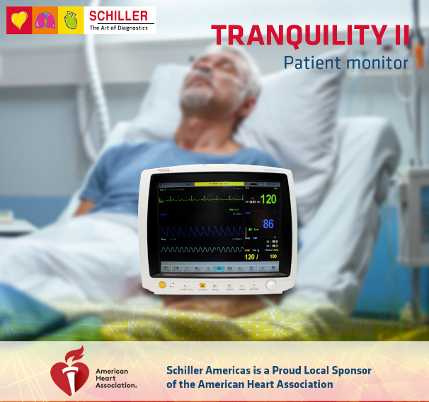 Schiller Tranquility II 12.1" Touchscreen Multiparameter Patient Monitor with ISA Side Stream Analyzer, CO2, O2, N2O, 5AA, AA ID (0-750000ET-401)