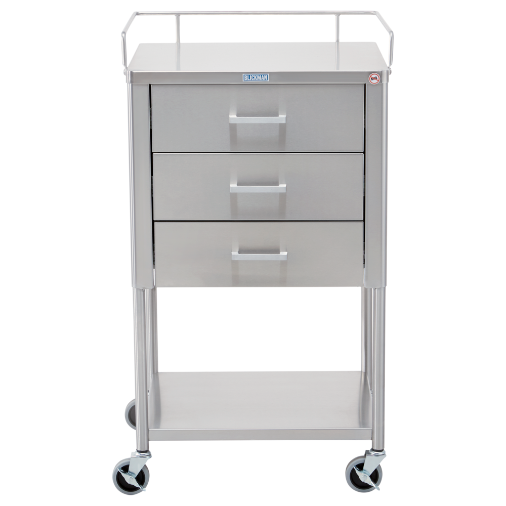 Blickman stainless steel utility table with drawers