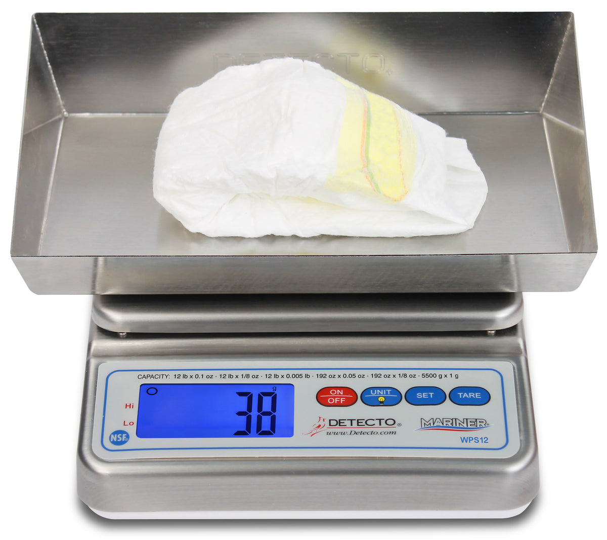 Detecto Mariner Waterproof Wet Diaper / Underpad Scale
