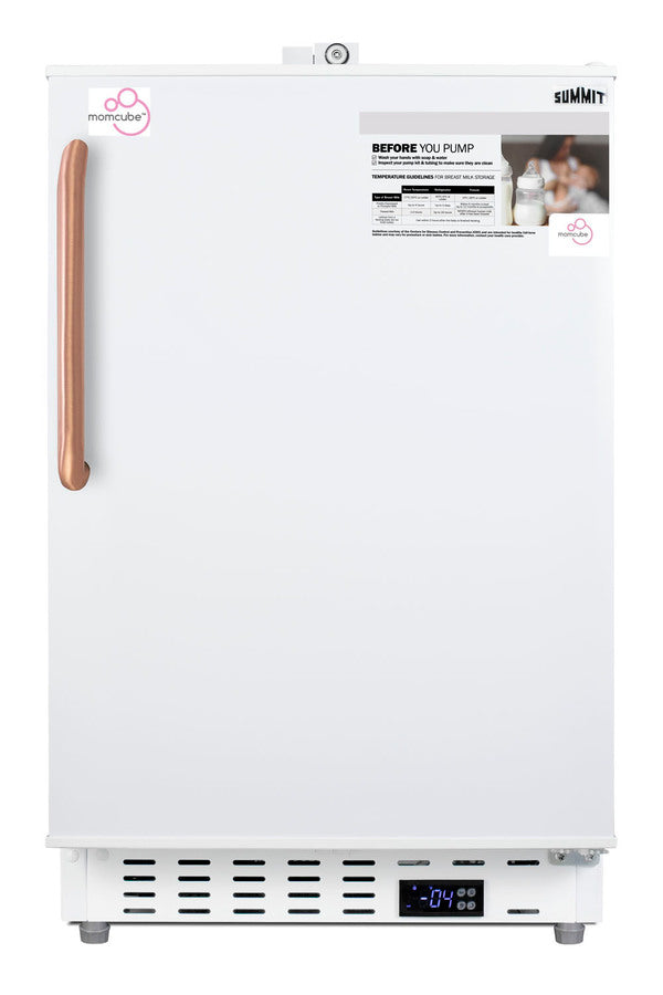 Accucold MOMCUBE ALFZ36LMCTBC with lock and copper handle, front