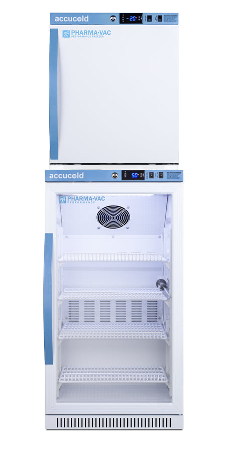 Accucold ARG31PVBIADA-AFZ1PVSTACK glass door with compact freezer, front view