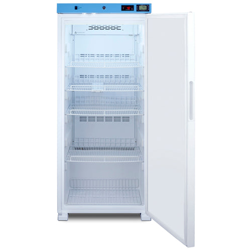 Accucold ACR1011W with door open showing wire shelves