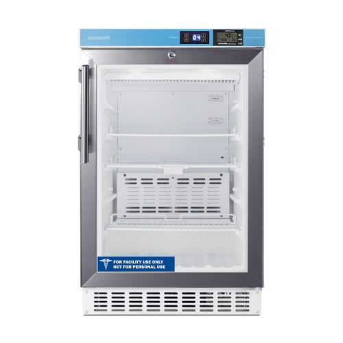 Accucold ACR46GL glass door ADA built-in pharmacy refrigerator, front view