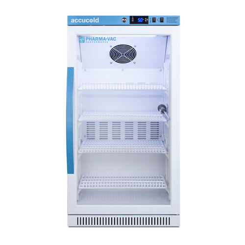 Accucold ARG31PVBIADA glass door ADA vaccine refrigerator, front
