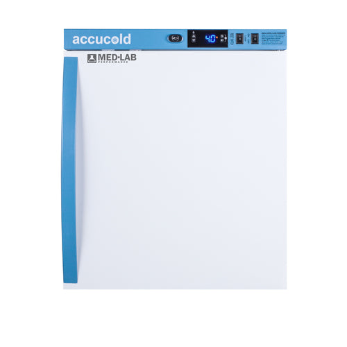 Accucold ARS1ML solid door compact laboratory refrigerator, front view
