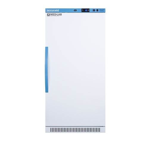 Accucold ARS8ML solid door upright laboratory refrigerator, front view