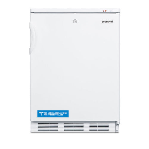 Accucold VT65ML freestanding medical freezer, front view