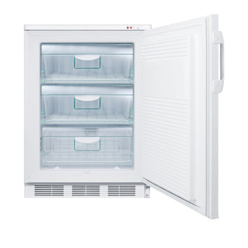 Accucold VT65ML with door open showing basket drawers