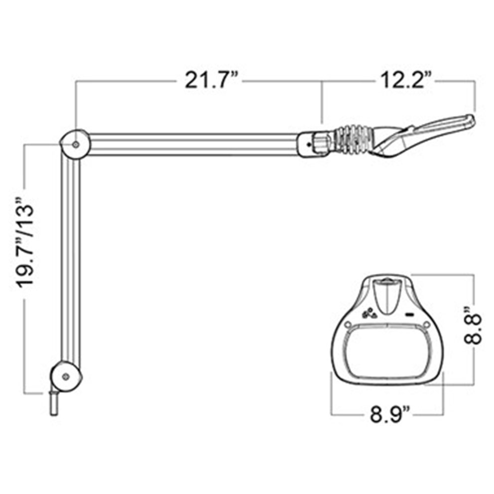 Wave LED Magnifier dimensions