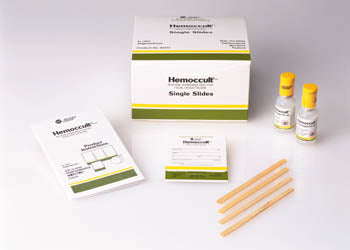 Each Case Contains: 10 Boxes of 100 Hemoccult® Single Slides Test Card), 20 15mL Bottles of Developer, 1000 Applicators & Instructions