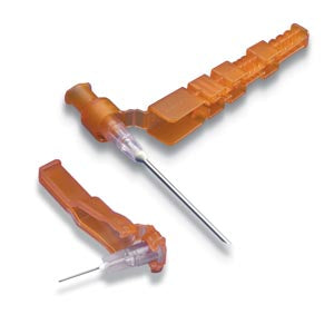 Needle, Safety, Hypodermic, 23G x 1 Hub Color Deep Blue 100/bx 8 bx/cs