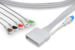 Cables & Sensors Philips Compatible ECG Telemetry Leadwire - 5 Leads Snap with SpO2