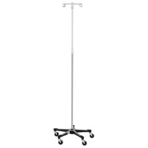 IV Stand, 2 Hook, 5 Leg Base On Casters