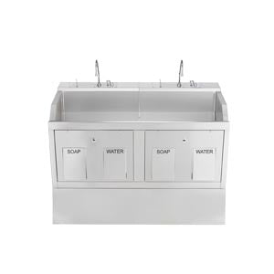 Lodi Scrub Sink, Place, Pedestal Mounted, Knee Action Control, Infrared Water Control