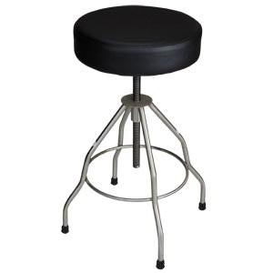 Passaic Revolving Stool, 15 Diameter Upholstered Seat Black Leg Base