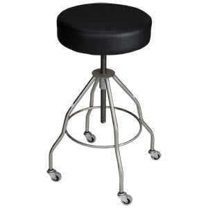 Passaic Revolving Stool, 15 Diameter Upholstered Seat Black Leg  Casters