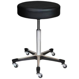 Exam Stool 1113, Black, Leg, Aluminum Base