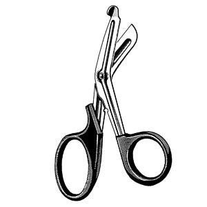 Multi-Cut Utility Scissors, Blue, Angled, Serrated, 7.5 Overall Length